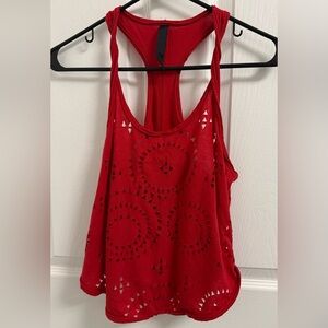 Jessica Simpson Red Cut-Out Tank Top